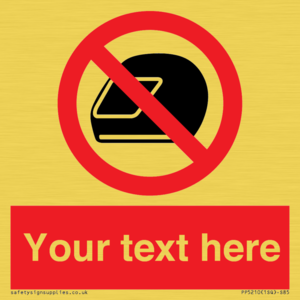 Custom No Motorcycle Helmets Sign